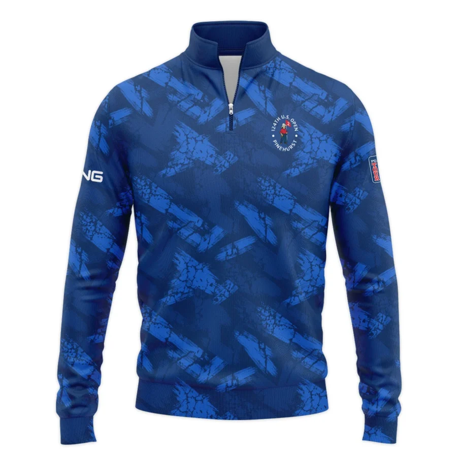 124th U.S. Open Pinehurst Ping Dark Blue Brush Pattern Quarter-Zip Jacket Style Classic