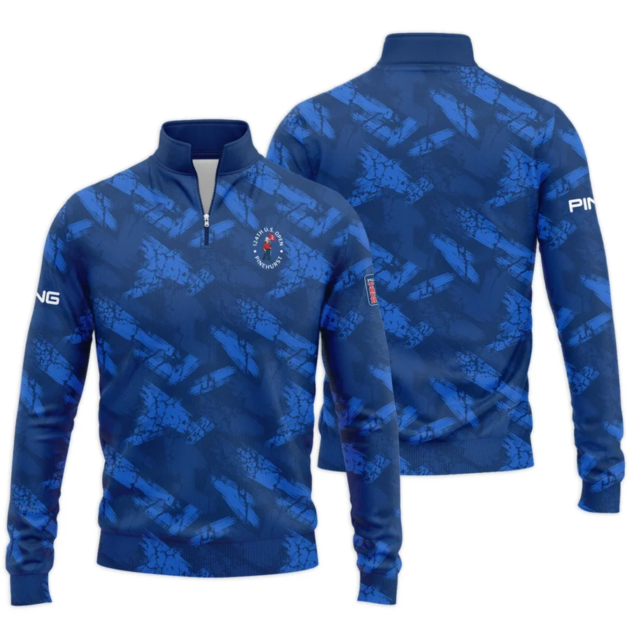 124th U.S. Open Pinehurst Ping Dark Blue Brush Pattern Quarter-Zip Jacket Style Classic