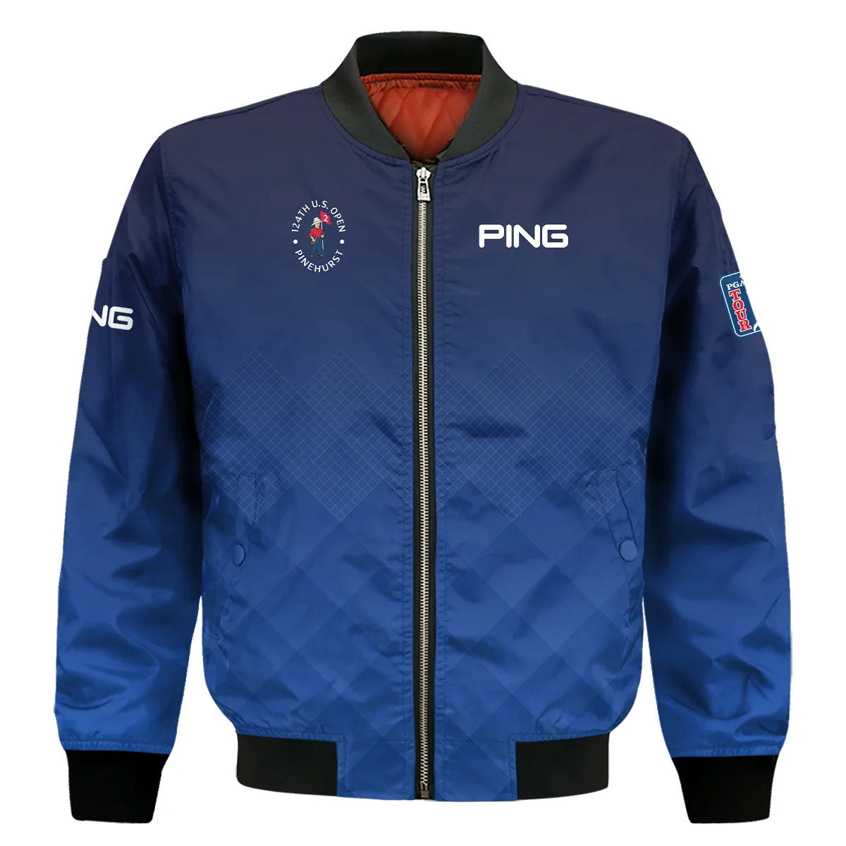 124th U.S. Open Pinehurst Ping Dark Blue Gradient Stripes Pattern Sleeveless Jacket Style Classic Sleeveless Jacket