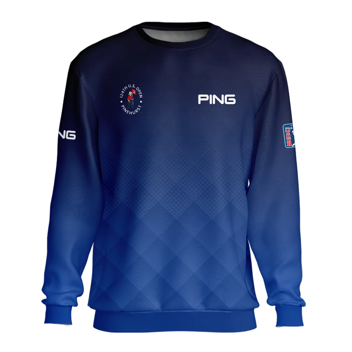 124th U.S. Open Pinehurst Ping Dark Blue Gradient Stripes Pattern Unisex Sweatshirt Style Classic Sweatshirt