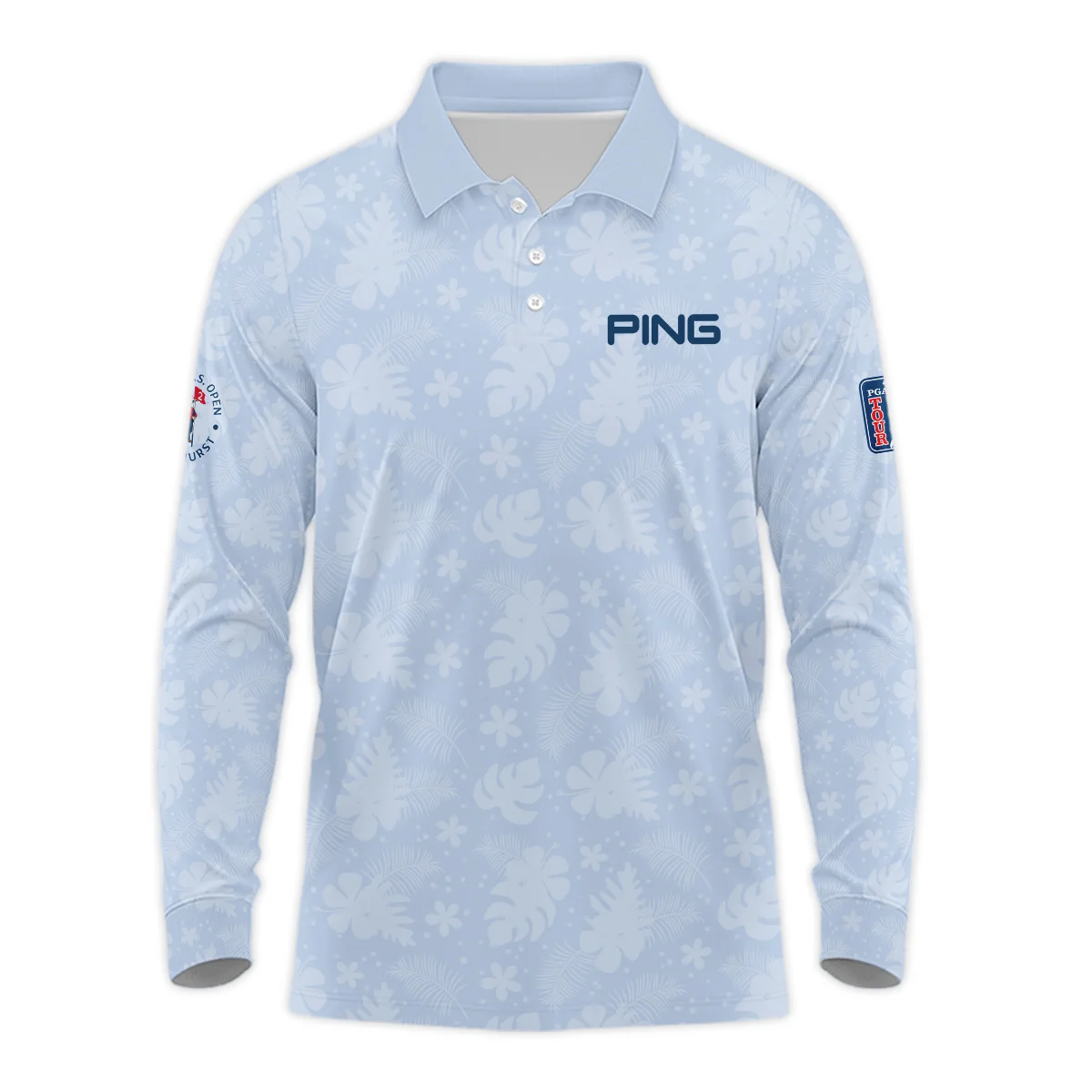 124th U.S. Open Pinehurst Ping Golf Unisex Sweatshirt Light Blue Pastel Floral Hawaiian Pattern All Over Print Sweatshirt