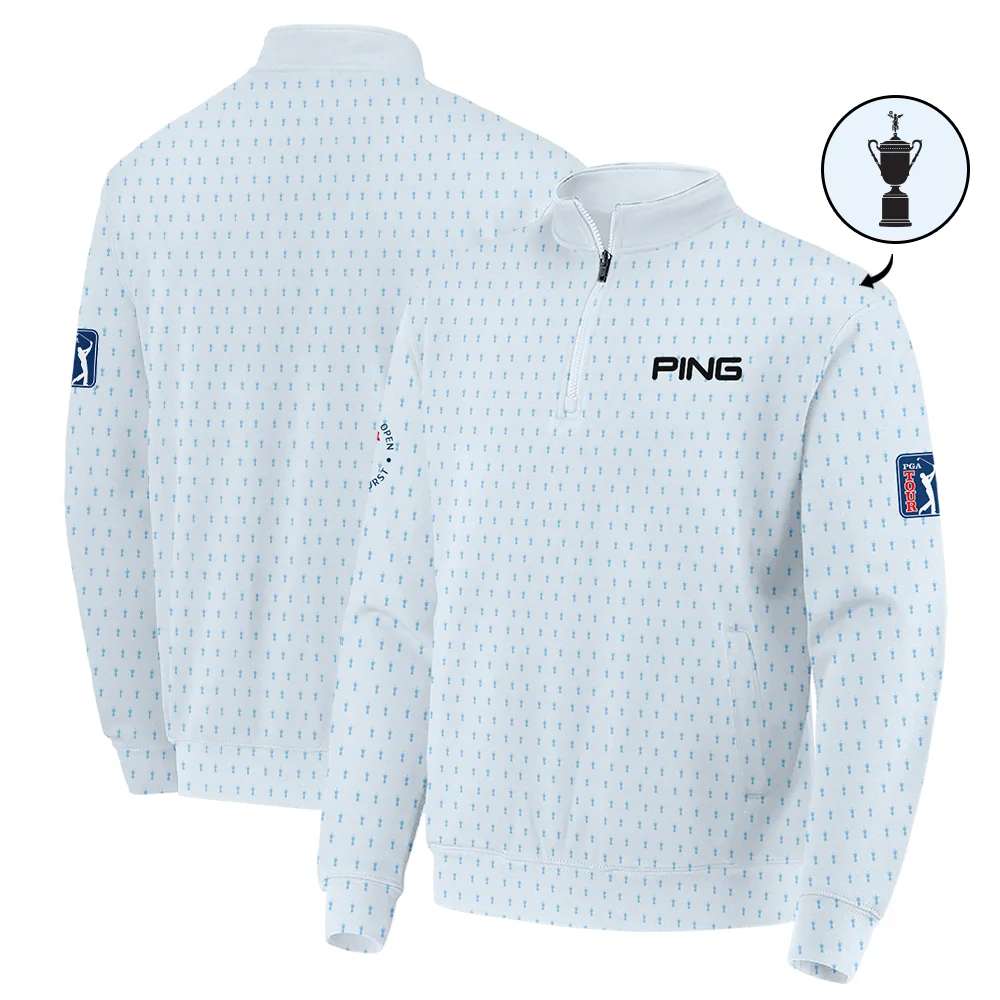 124th U.S. Open Pinehurst Ping Long Polo Shirt Sports Pattern Cup Color Light Blue All Over Print Long Polo Shirt For Men