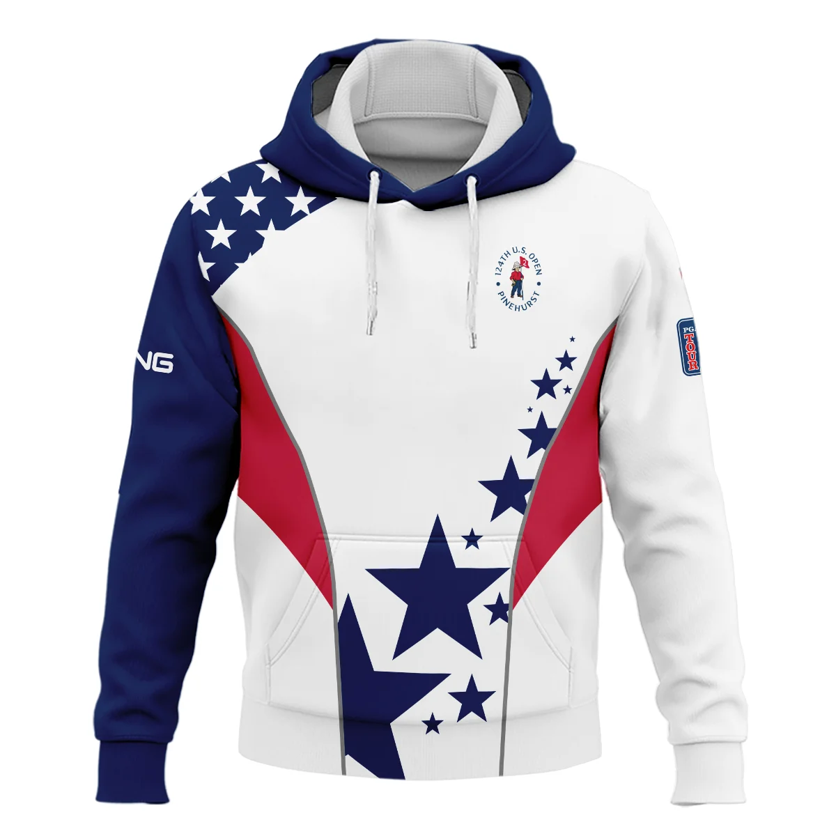 124th U.S. Open Pinehurst Ping Stars US Flag White Blue Hoodie Shirt Style Classic Hoodie Shirt