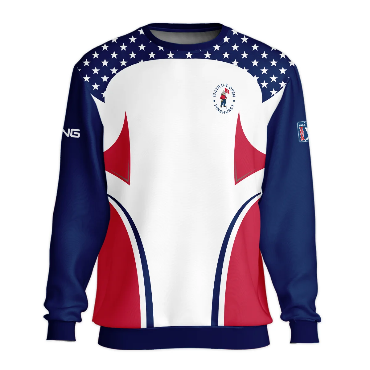 124th U.S. Open Pinehurst Ping Stars White Dark Blue Red Line Unisex Sweatshirt Style Classic Sweatshirt