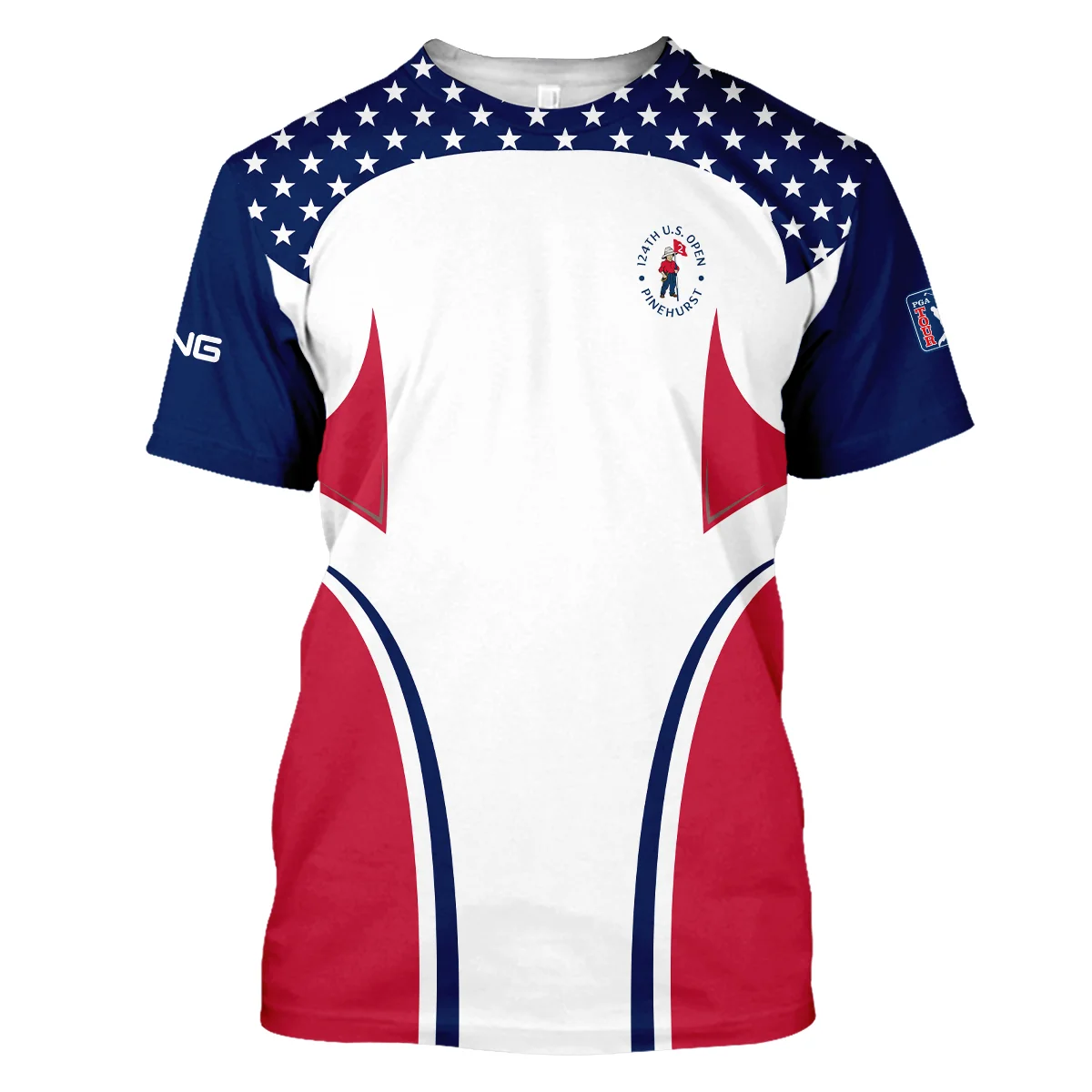 124th U.S. Open Pinehurst Ping Stars White Dark Blue Red Line Unisex T-Shirt Style Classic T-Shirt