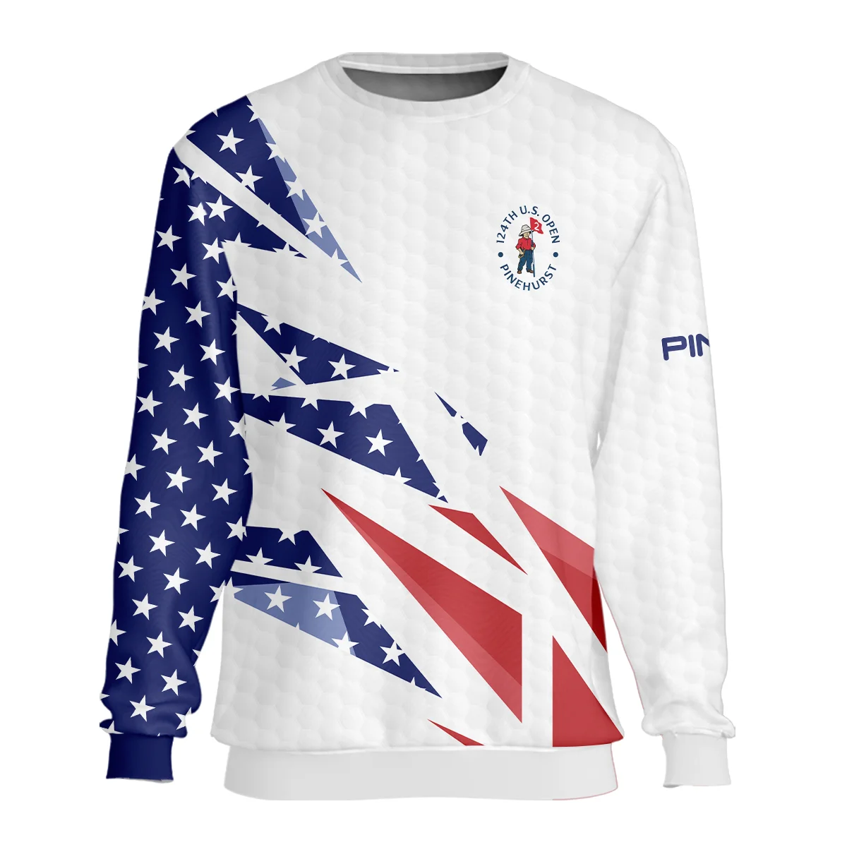 124th U.S. Open Pinehurst Ping Bomber Jacket Golf Pattern White USA Flag All Over Print Bomber Jacket