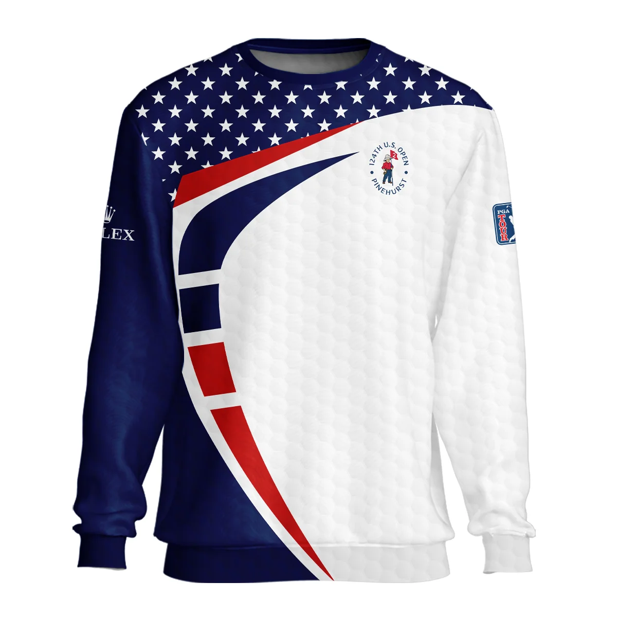 124th U.S. Open Pinehurst Rolex US Flag Blue Red Stars Unisex Sweatshirt Style Classic Sweatshirt