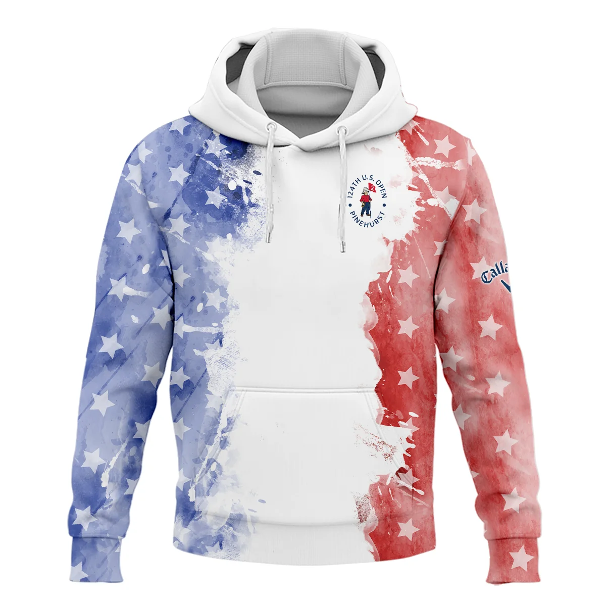 124th U.S. Open Pinehurst Special Version Callaway Hoodie Shirt Blue Red Watercolor Hoodie Shirt