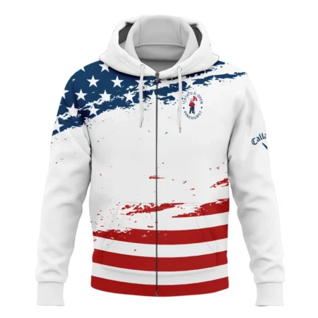 124th U.S. Open Pinehurst Special Version Callaway Zipper Hoodie Shirt Blue Red White Color Zipper Hoodie Shirt