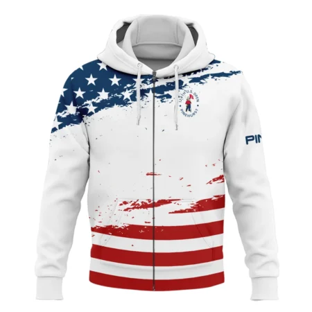 124th U.S. Open Pinehurst Special Version Ping Zipper Hoodie Shirt Blue Red White Color Zipper Hoodie Shirt