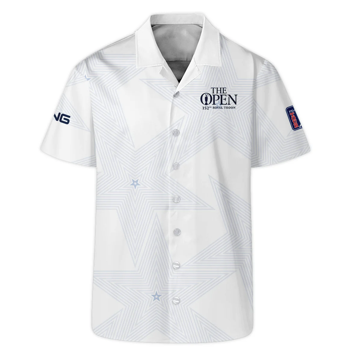 152nd The Open Championship Golf Ping Long Polo Shirt Stars White Navy Golf Sports All Over Print Long Polo Shirt For Men