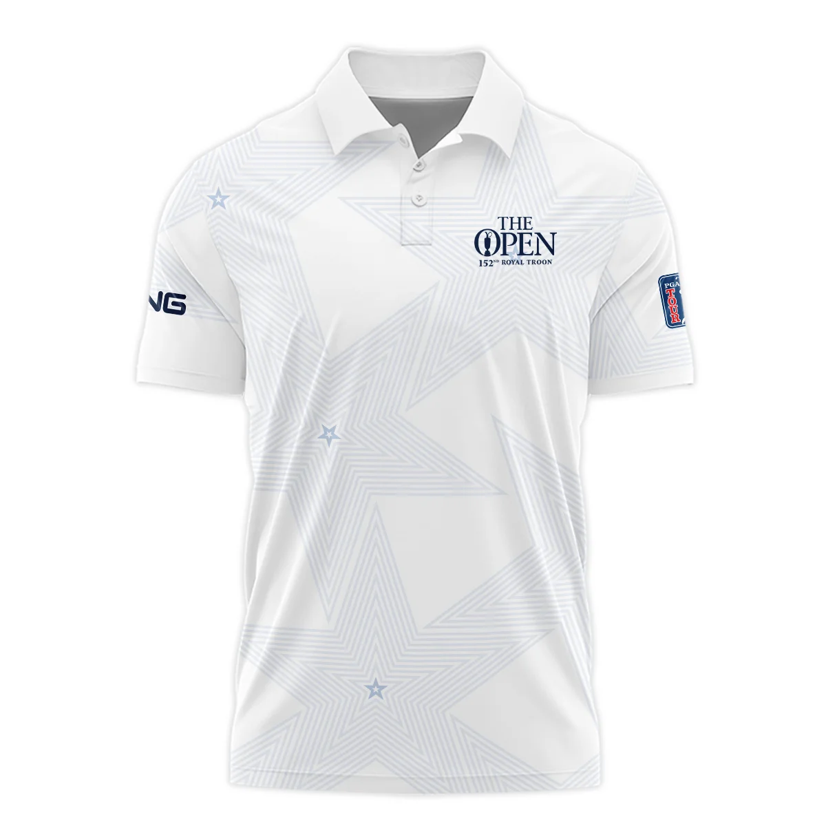 152nd The Open Championship Golf Ping Zipper Polo Shirt Stars White Navy Golf Sports All Over Print Zipper Polo Shirt For Men