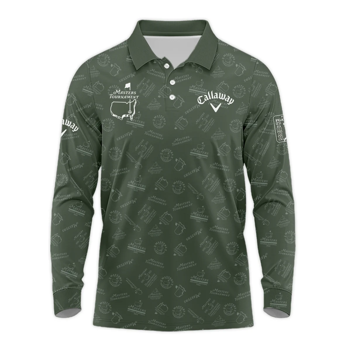 2024 Golf Pattern Masters Tournament Callaway Bomber Jacket Dark Green Pattern All Over Print Bomber Jacket