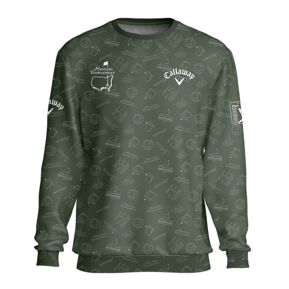 2024 Golf Pattern Masters Tournament Callaway Zipper Hoodie Shirt Dark Green Pattern All Over Print Zipper Hoodie Shirt