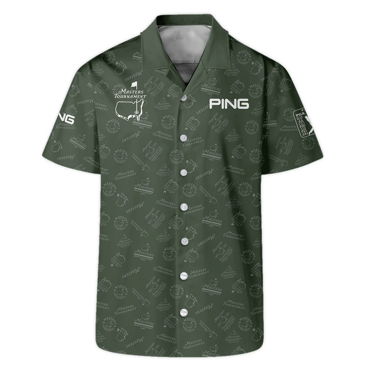 2024 Golf Pattern Masters Tournament Ping Zipper Hoodie Shirt Dark Green Pattern All Over Print Zipper Hoodie Shirt