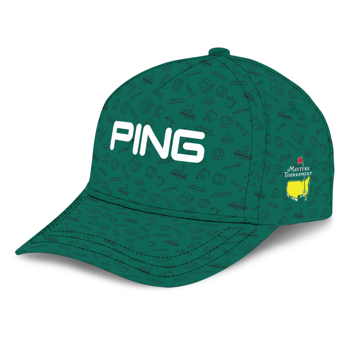 Golf Pattern White Mix Green V2 Callaway Masters Tournament Style Classic Golf All over Print Cap