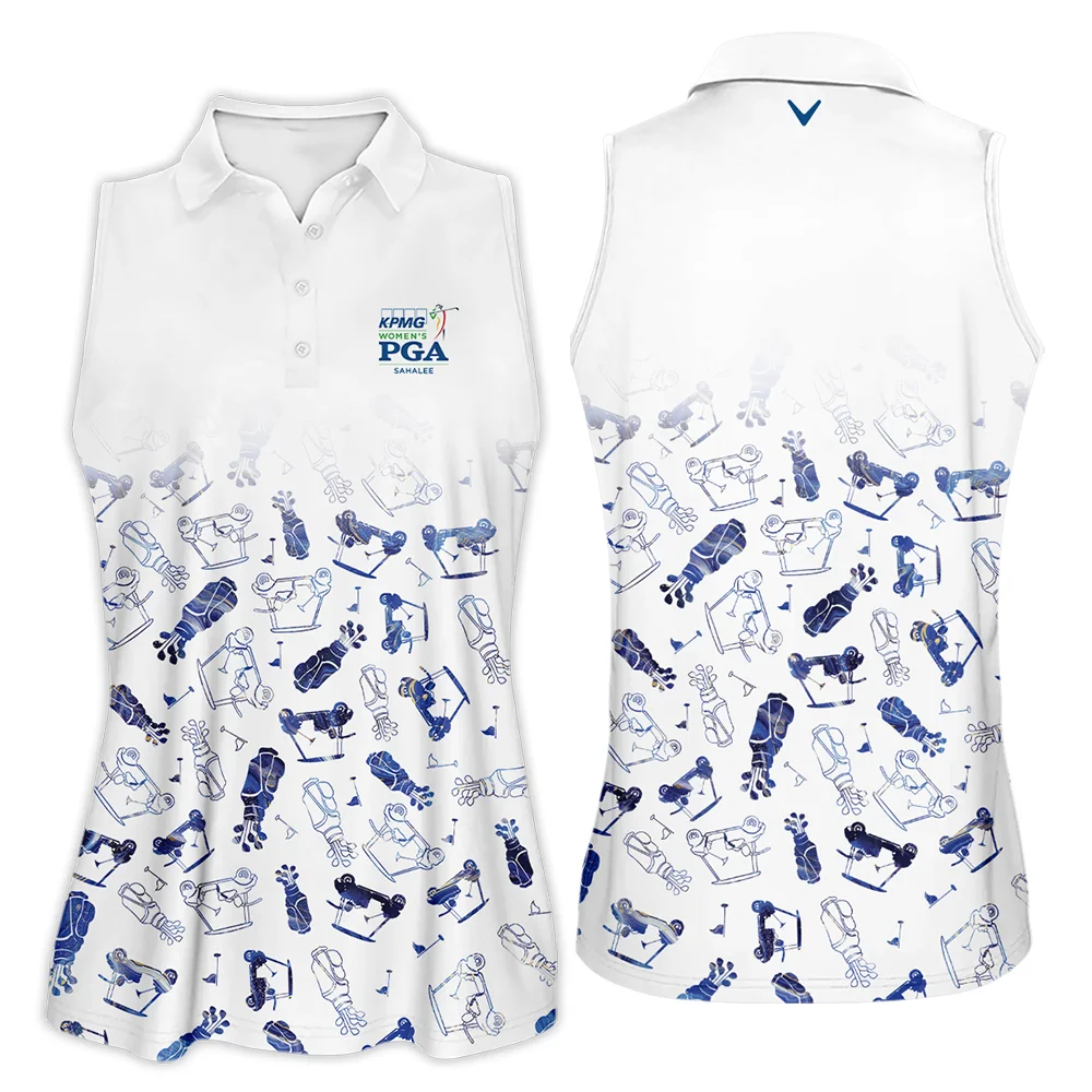 2024 KPMG Women's PGA Championship Golf Icon Abstract Callaway Zipper Sleeveless Polo Shirt