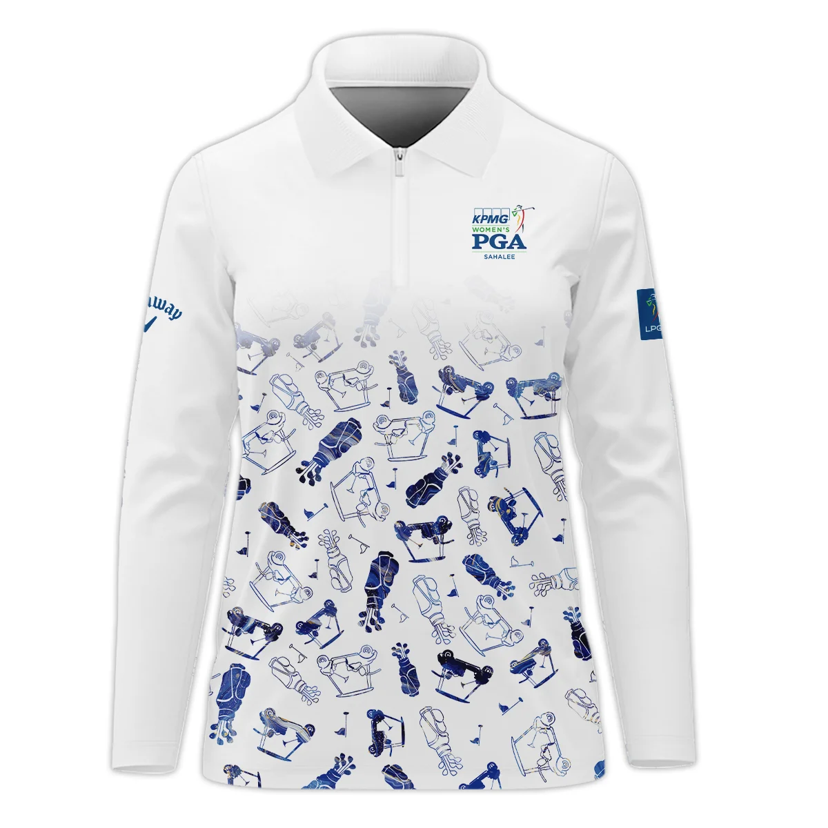 2024 KPMG Women's PGA Championship Golf Icon Abstract Callaway Zipper Short Polo Shirt
