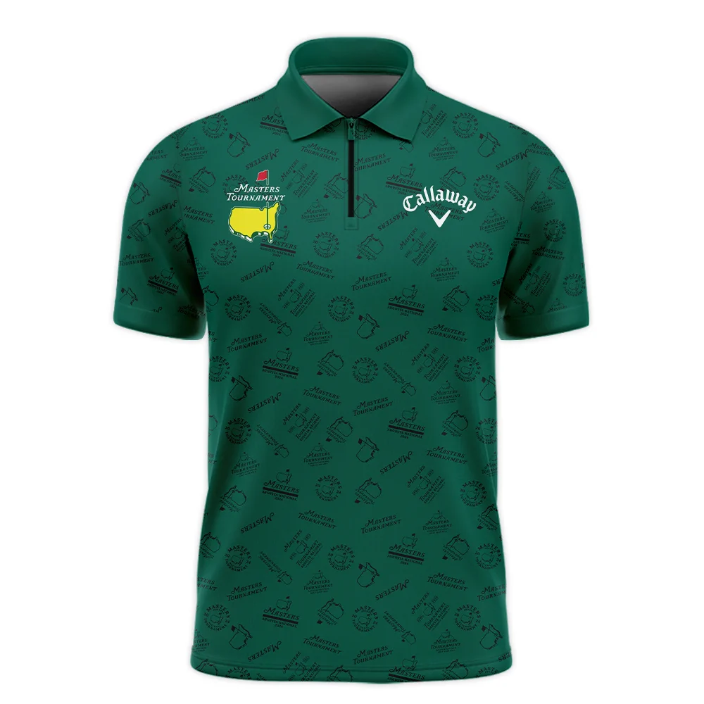 2024 Masters Tournament Callaway Quarter-Zip Jacket Sports Green Color Pattern All Over Print Quarter-Zip Jacket