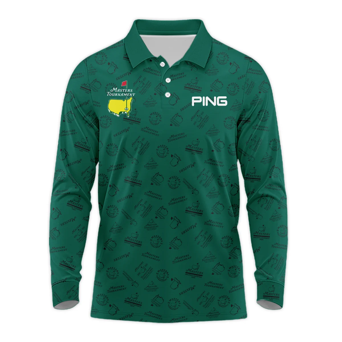 2024 Masters Tournament Ping Quarter-Zip Jacket Sports Green Color Pattern All Over Print Quarter-Zip Jacket