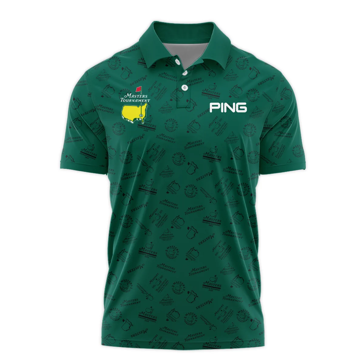 2024 Masters Tournament Ping Polo Shirt Sports Green Color Pattern All Over Print Polo Shirt For Men