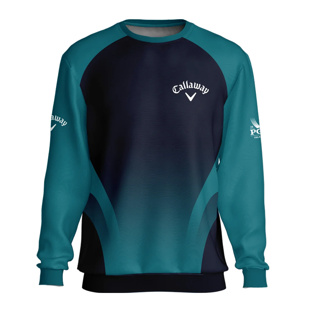 2024 PGA Championship Callaway Golf Unisex Sweatshirt Dark Cyan Very Dark Blue Gradient Golf Sports All Over Print Sweatshirt