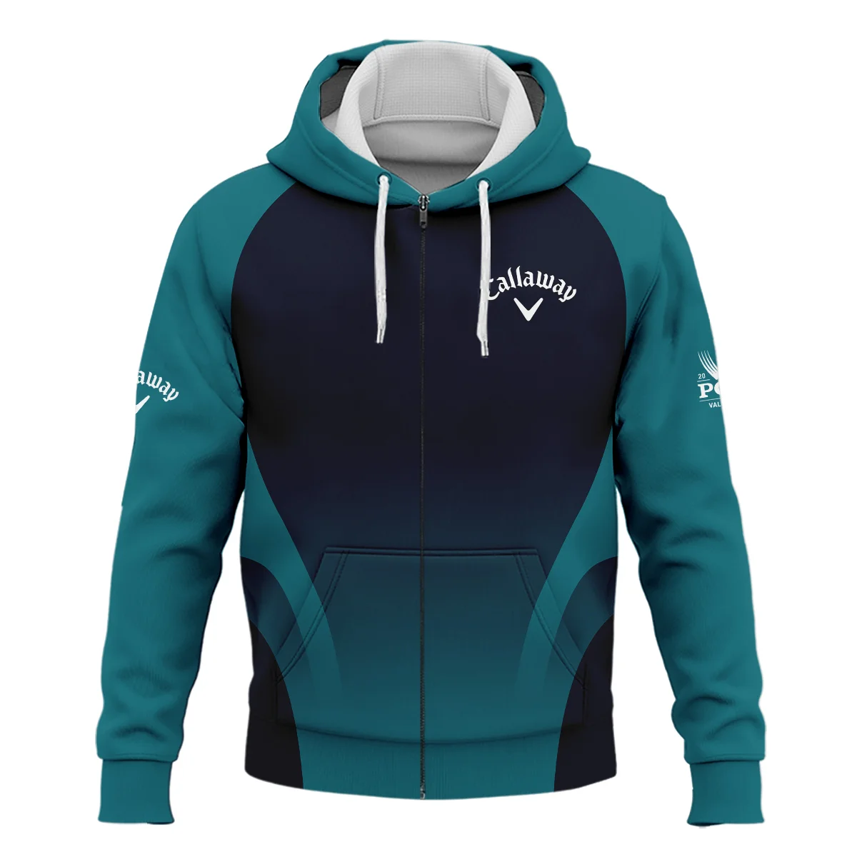 2024 PGA Championship Callaway Golf Zipper Hoodie Shirt Dark Cyan Very Dark Blue Gradient Golf Sports All Over Print Zipper Hoodie Shirt