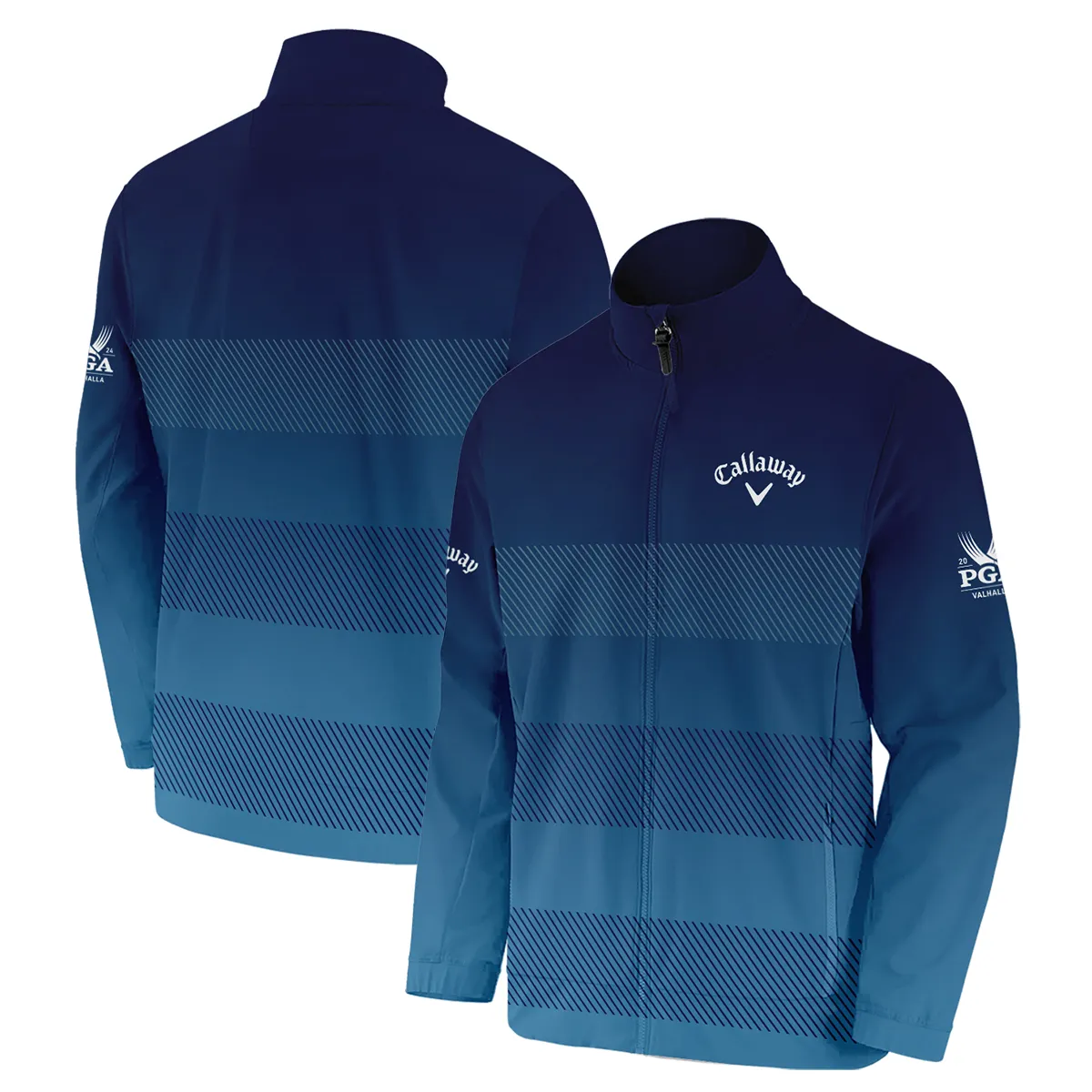 2024 PGA Championship Callaway Quarter-Zip Jacket Dark Blue Gradient Pattern All Over Print Quarter-Zip Jacket