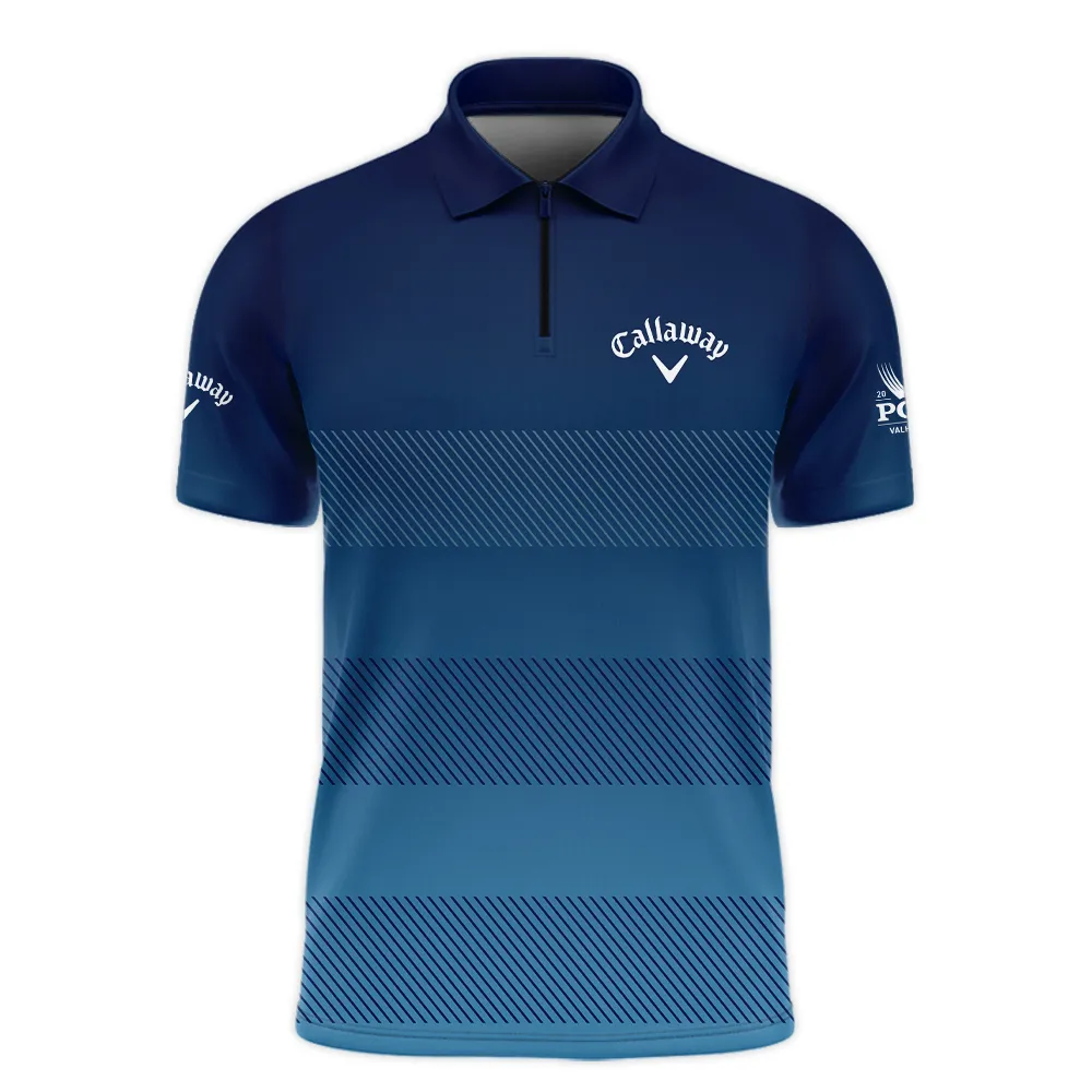 2024 PGA Championship Callaway Long Polo Shirt Dark Blue Gradient Pattern All Over Print Long Polo Shirt For Men