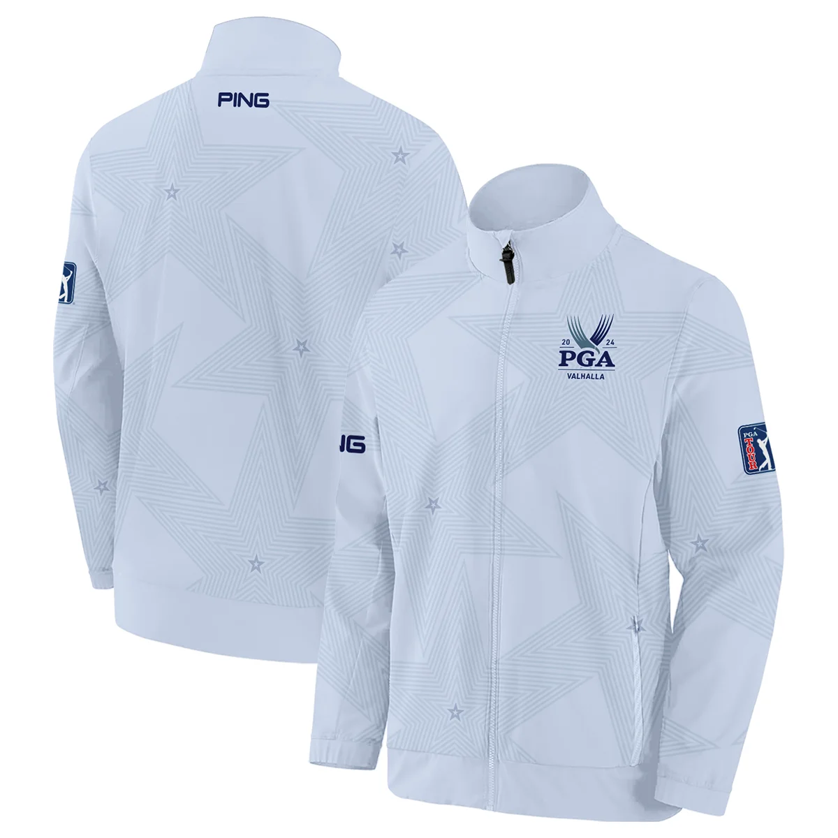 2024 PGA Championship Golf Sport Ping Polo Shirt Sports Star Sripe Lavender Mist Polo Shirt For Men