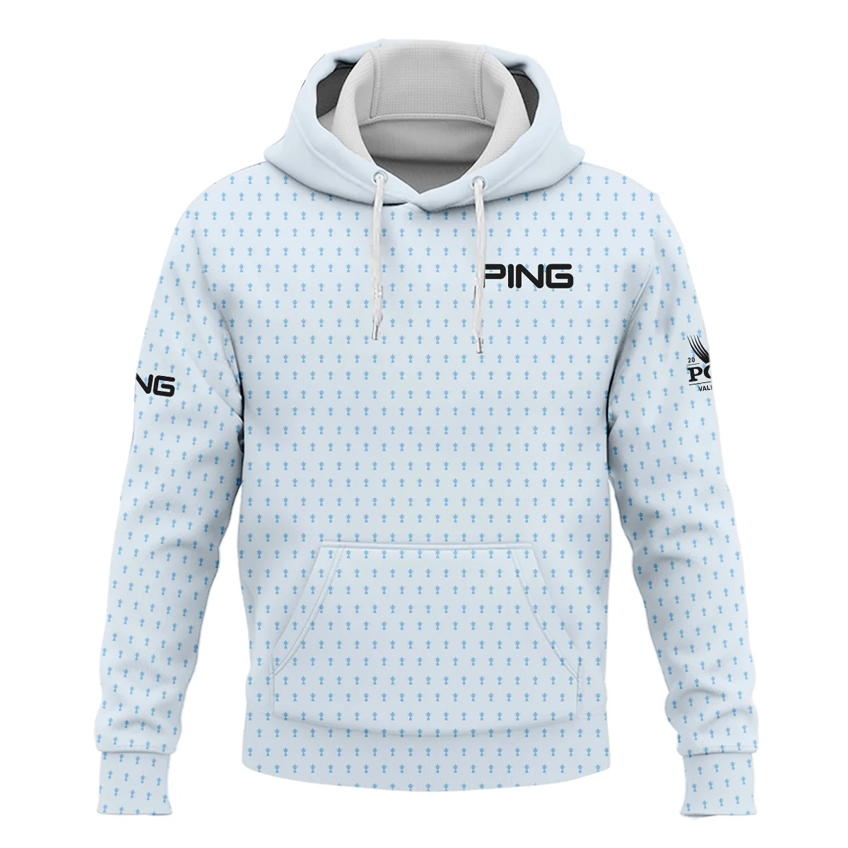 2024 PGA Championship Ping Golf Hoodie Shirt Light Blue Pastel Golf Cup Pattern All Over Print Hoodie Shirt