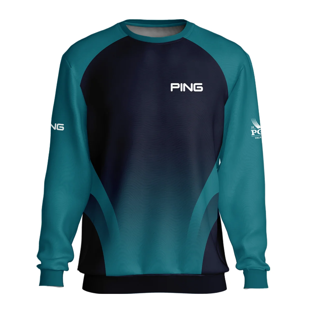 2024 PGA Championship Ping Golf Unisex Sweatshirt Dark Cyan Very Dark Blue Gradient Golf Sports All Over Print Sweatshirt