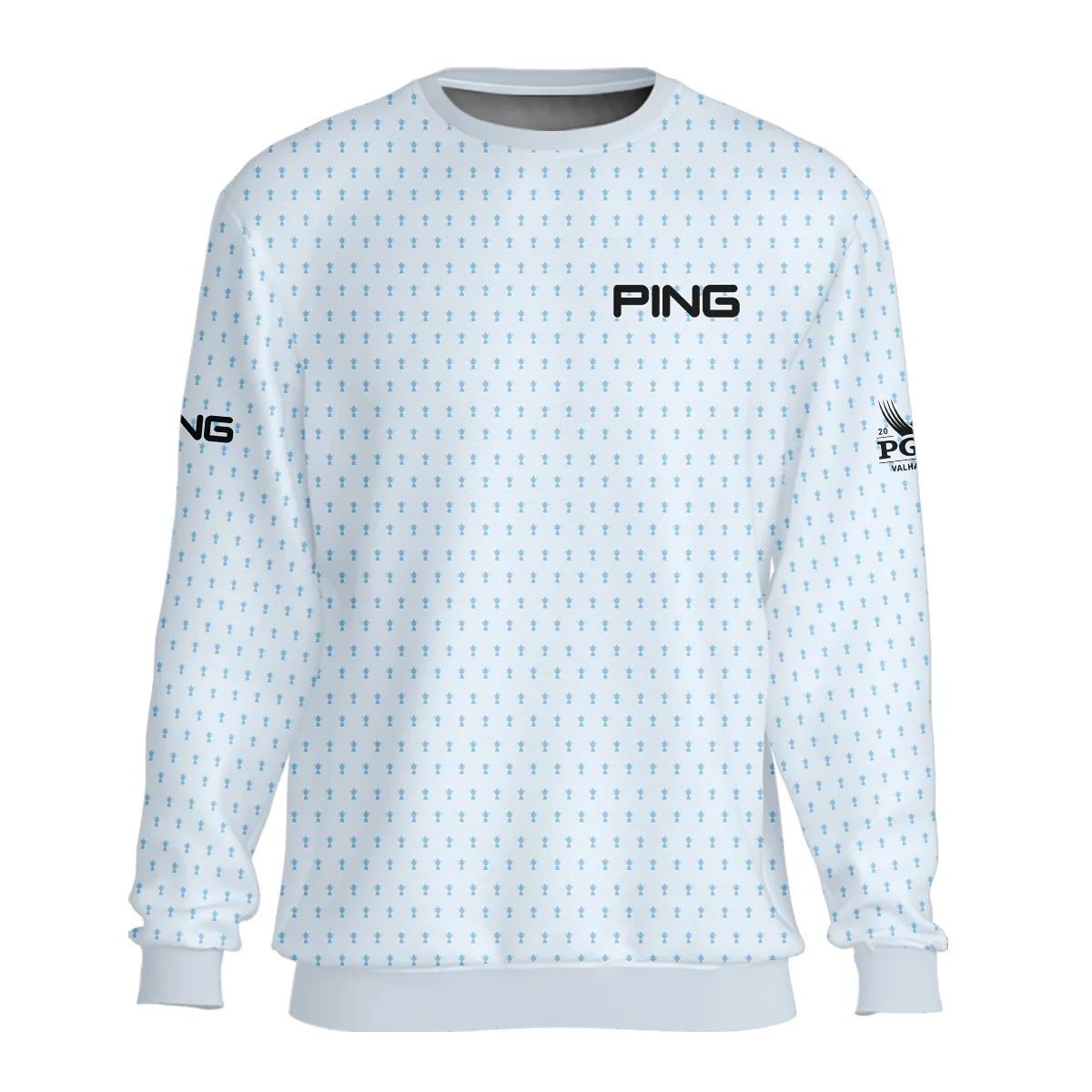 2024 PGA Championship Ping Golf Unisex Sweatshirt Light Blue Pastel Golf Cup Pattern All Over Print Sweatshirt
