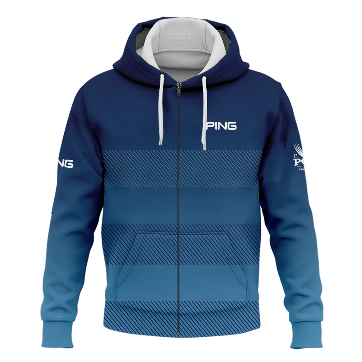 2024 PGA Championship Ping Zipper Hoodie Shirt Dark Blue Gradient Pattern All Over Print Zipper Hoodie Shirt