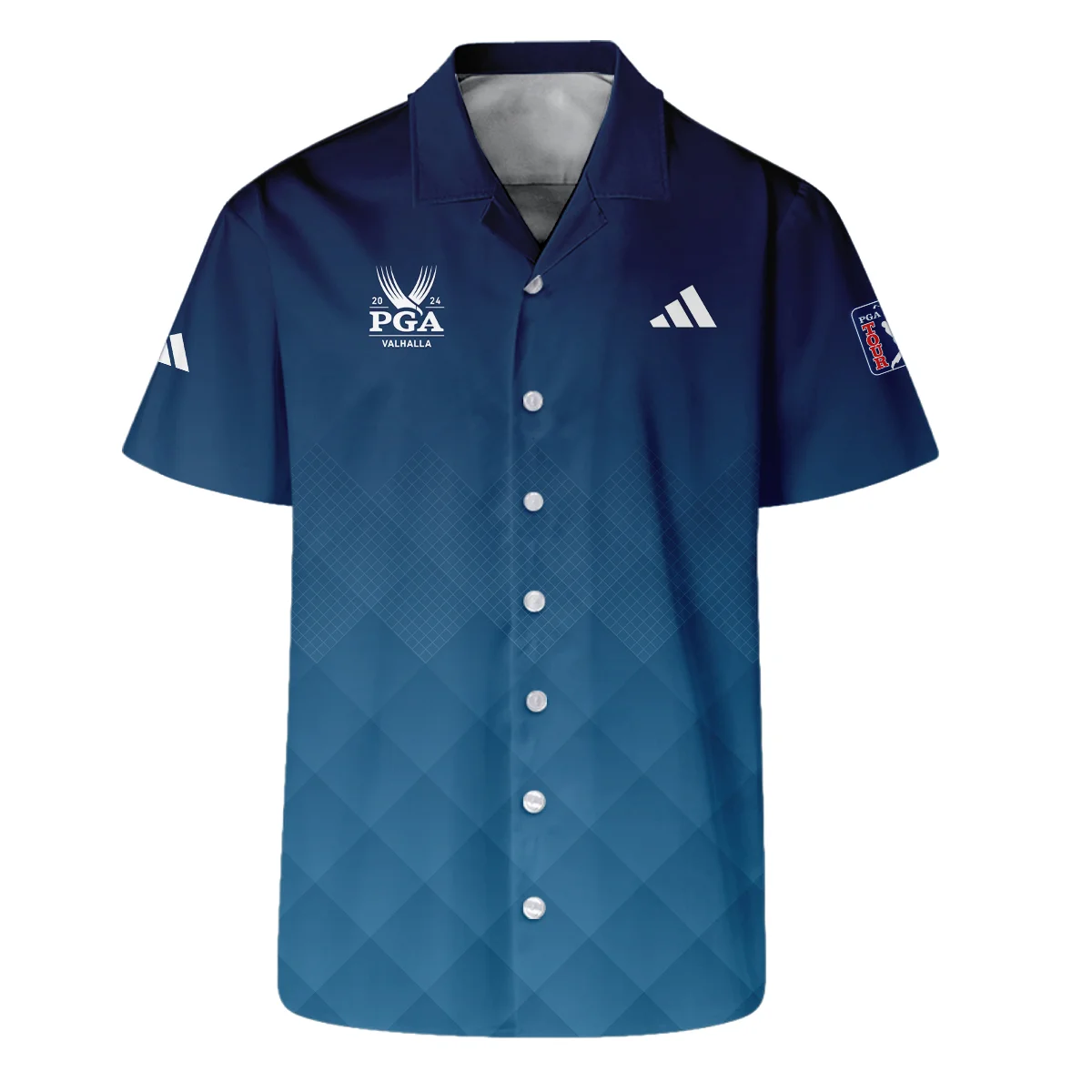 2024 PGA Championship Valhalla Adidas Blue Gradient Abstract Stripes  Polo Shirt Style Classic Polo Shirt For Men