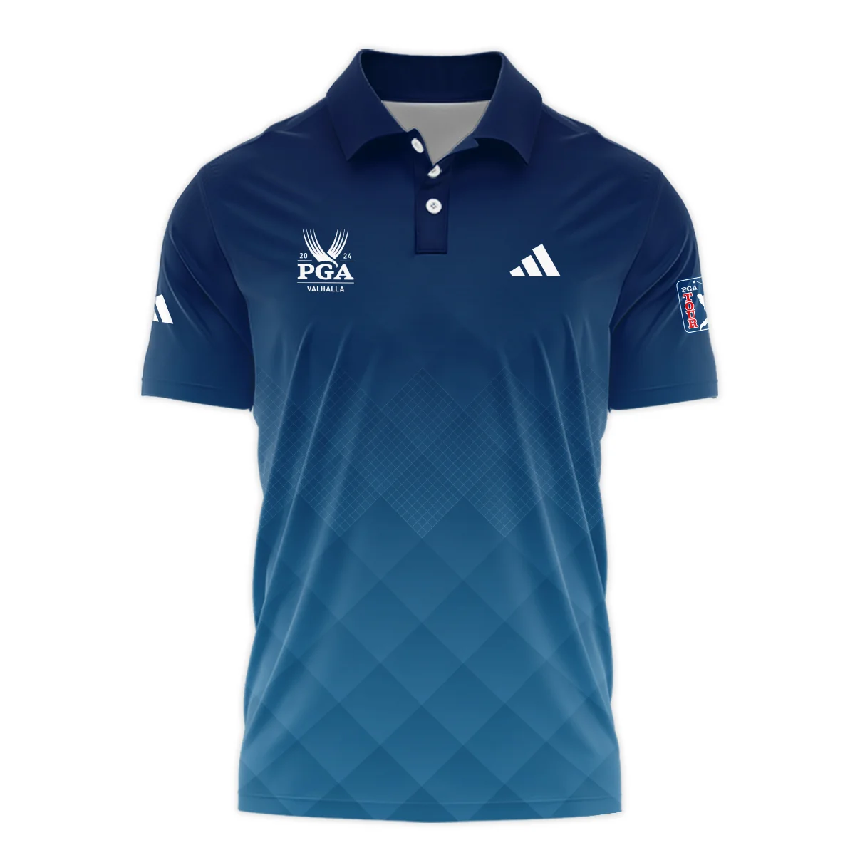 2024 PGA Championship Valhalla Adidas Blue Gradient Abstract Stripes  Hawaiian Shirt Style Classic Oversized Hawaiian Shirt