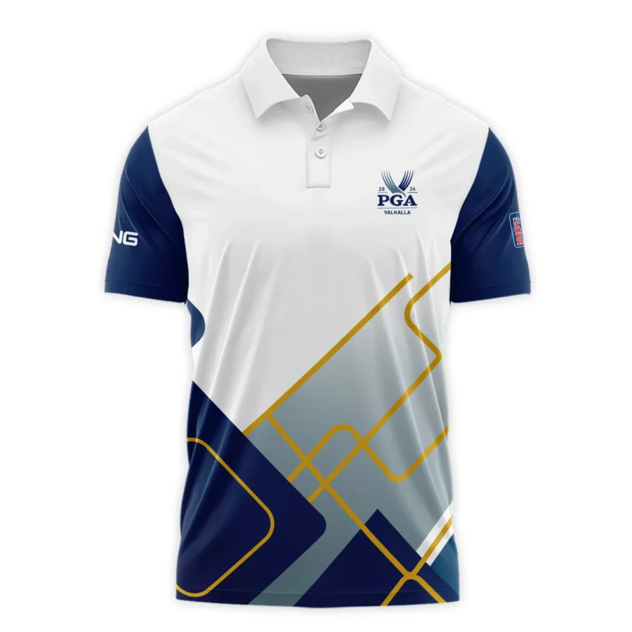 2024 PGA Championship Valhalla Blue White Yellow Line Ping Polo Shirt Style Classic