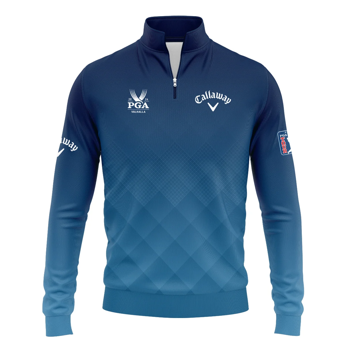 2024 PGA Championship Valhalla Callaway Blue Gradient Abstract Stripes  Style Classic Quarter Zipped Sweatshirt