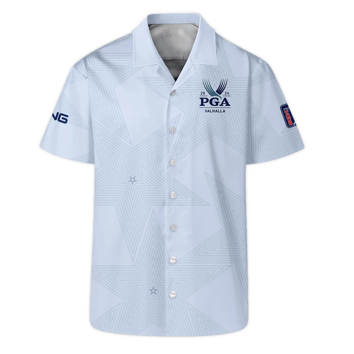 2024 PGA Championship Valhalla Golf Ping Hawaiian Shirt Stars Lavender Mist Golf Sports All Over Print Oversized Hawaiian Shirt