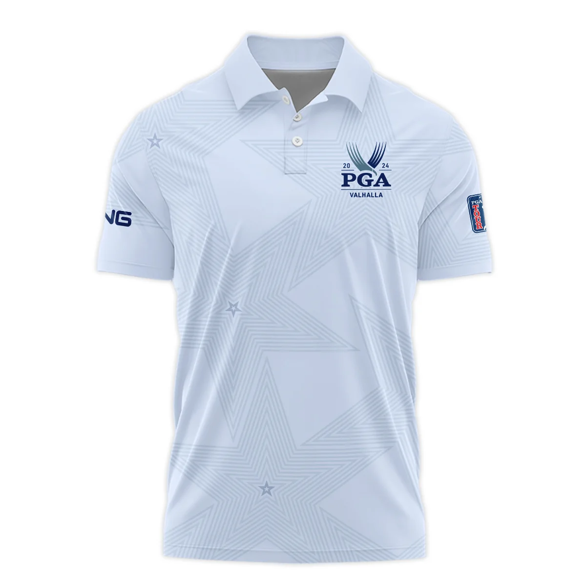 2024 PGA Championship Valhalla Golf Ping Polo Shirt Stars Lavender Mist Golf Sports All Over Print Polo Shirt For Men