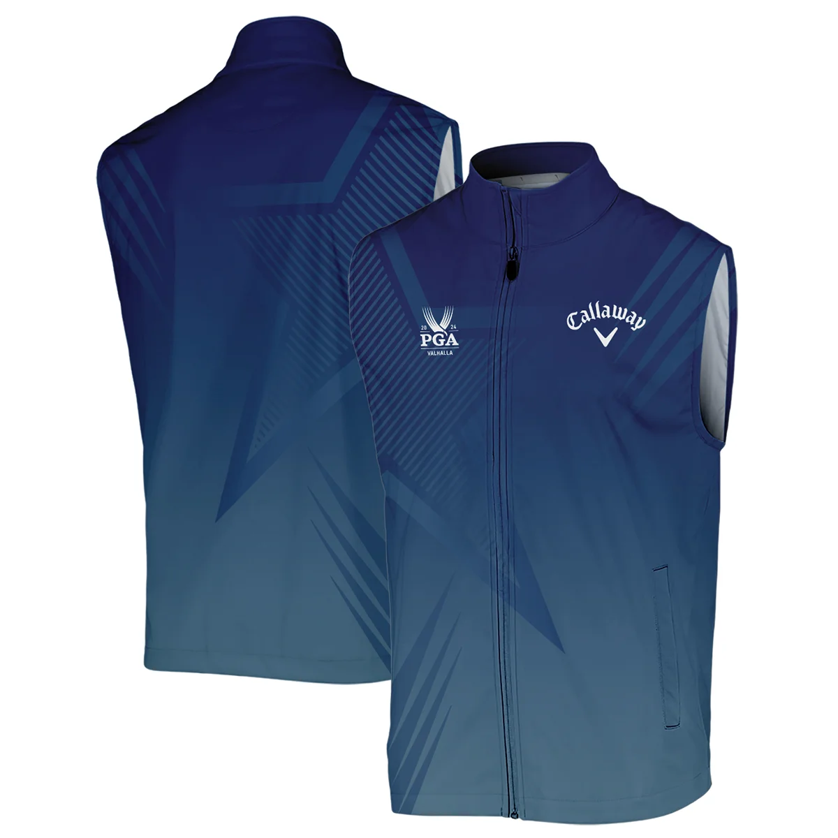 2024 PGA Championship Valhalla Golf Sport Callaway Sleeveless Jacket Star Blue Gradient Straight Pattern Sleeveless Jacket