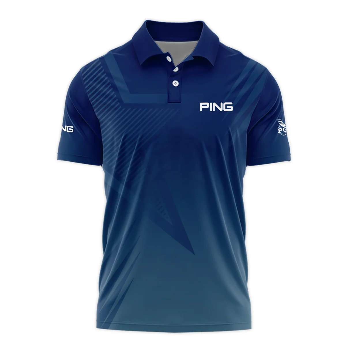 2024 PGA Championship Valhalla Golf Sport Ping Polo Shirt Star Blue Gradient Straight Pattern Polo Shirt For Men