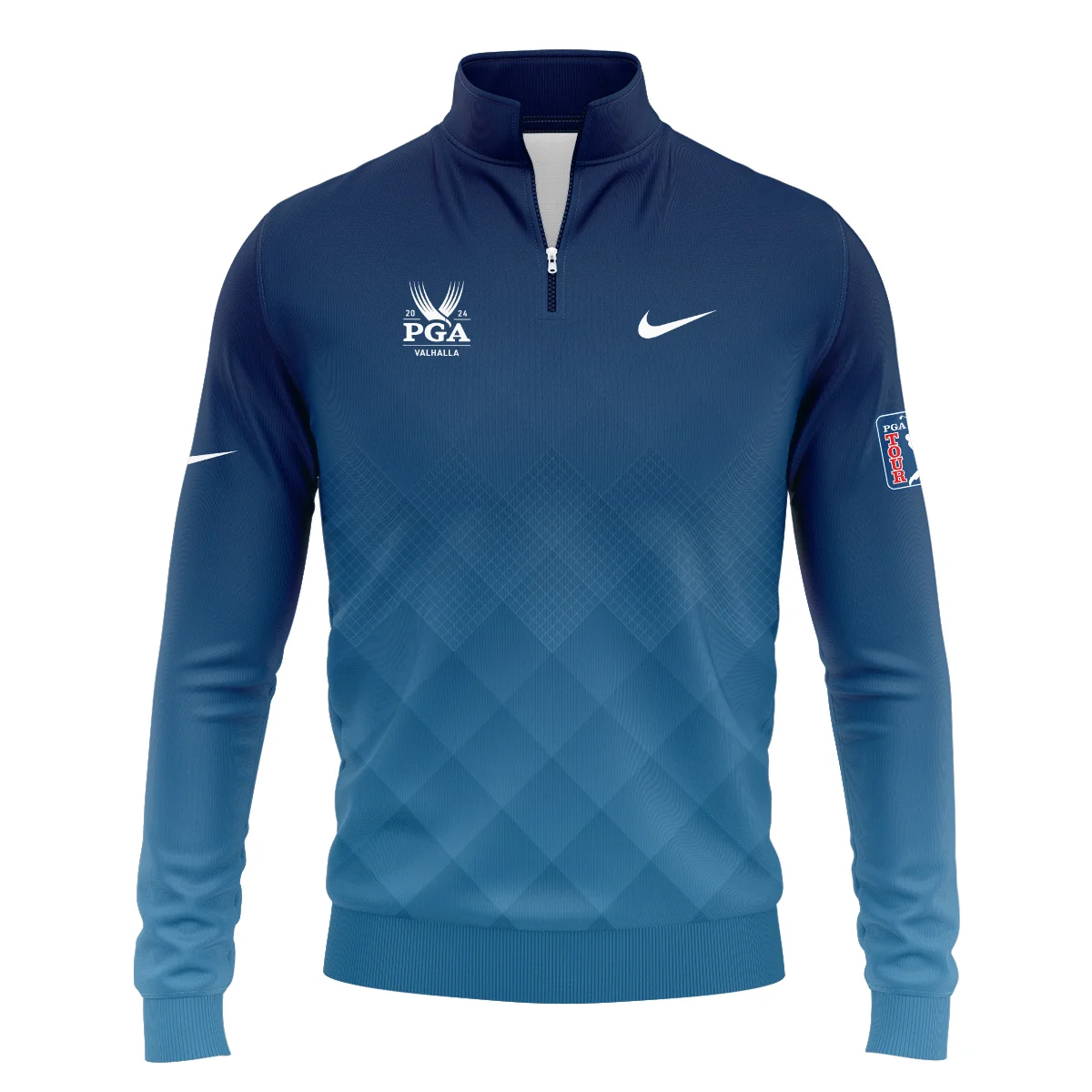 2024 PGA Championship Valhalla Nike Blue Gradient Abstract Stripes  Style Classic Quarter Zipped Sweatshirt
