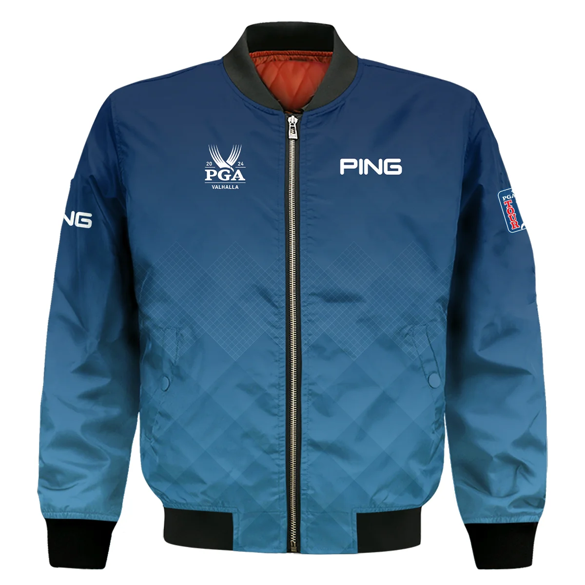 2024 PGA Championship Valhalla Ping Blue Gradient Abstract Stripes  Bomber Jacket Style Classic Bomber Jacket