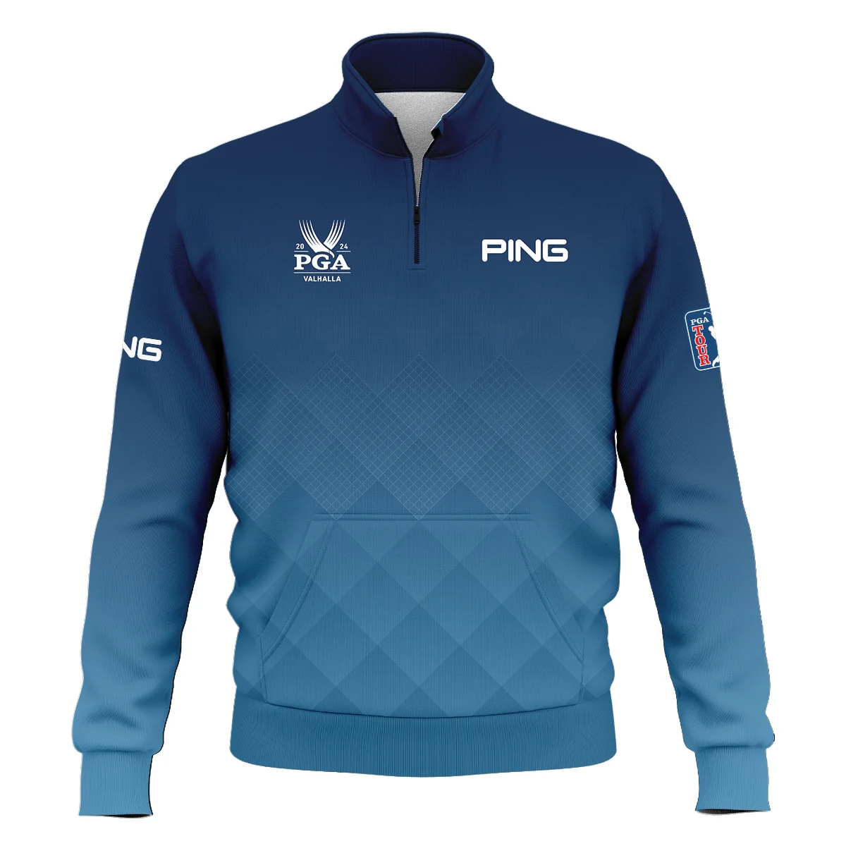 2024 PGA Championship Valhalla Ping Blue Gradient Abstract Stripes  Style Classic Quarter Zipped Sweatshirt