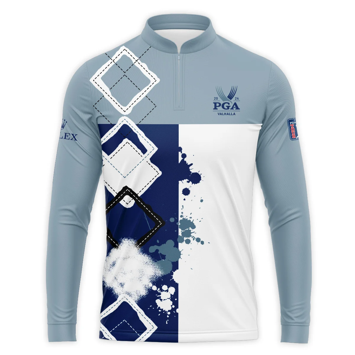 2024 PGA Championship Valhalla Rolex Blue White Brush Line Unisex T-Shirt Style Classic T-Shirt