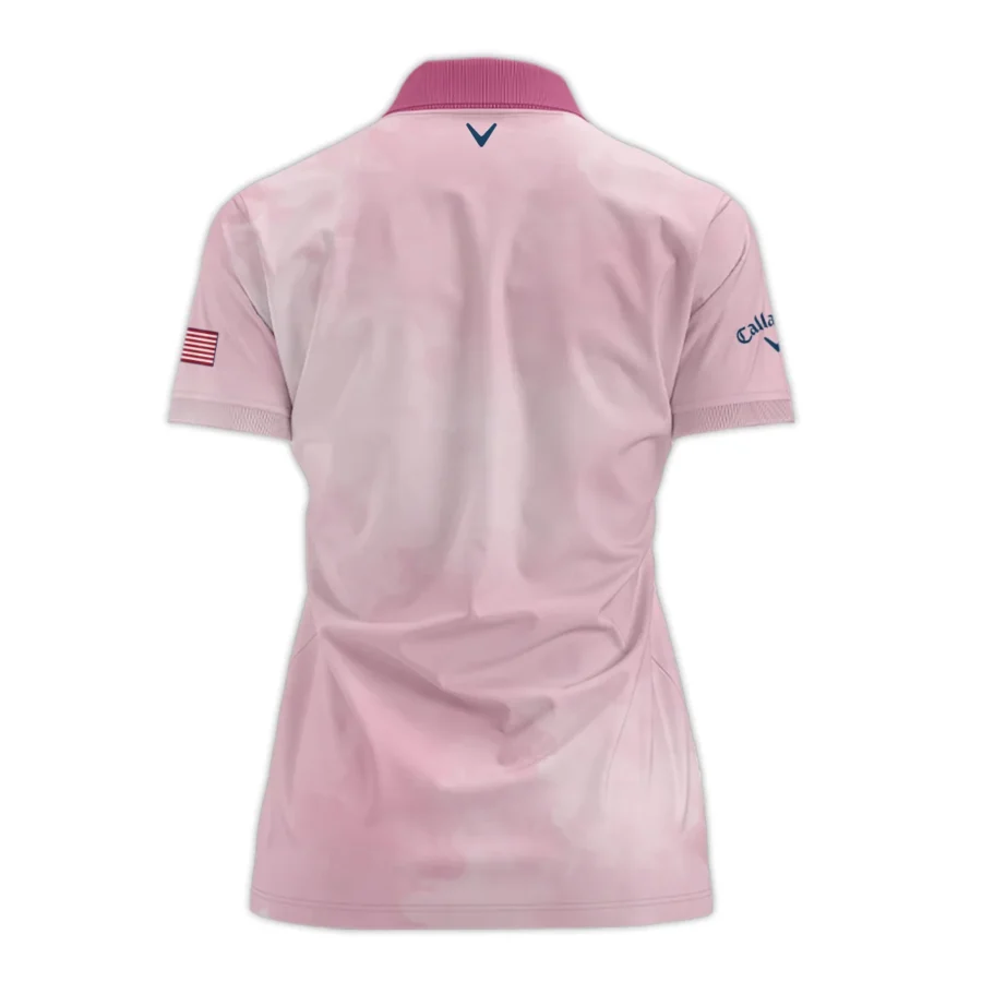 79th U.S. Women’s Open Lancaster Callaway Argyle Plaid Pink Blue Pattern Zipper Short Polo Shirt