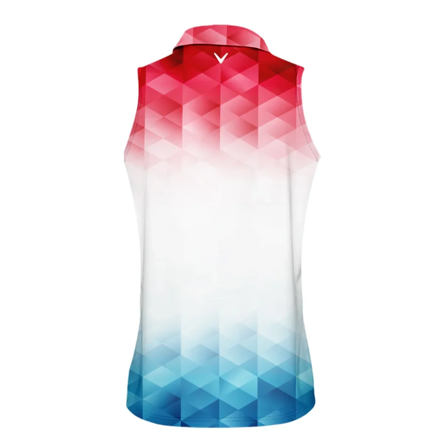 79th U.S. Women’s Open Lancaster Callaway Blue Red Abstract Sleeveless Polo Shirt