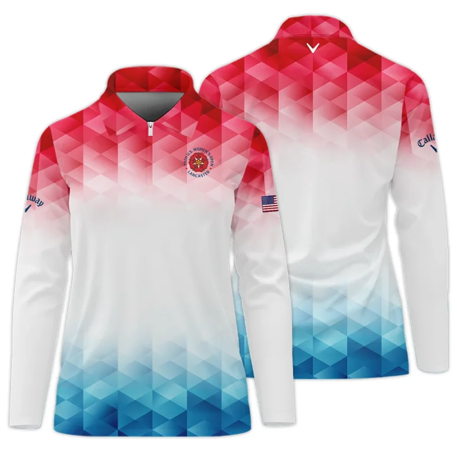 79th U.S. Women’s Open Lancaster Callaway Blue Red Abstract Zipper Long Polo Shirt