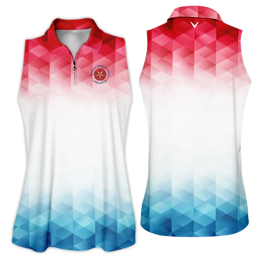 79th U.S. Women’s Open Lancaster Callaway Blue Red Abstract Zipper Sleeveless Polo Shirt